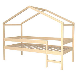 Le Quai Des Affaires Lit cabane MIKA 90x190 + sommier / Naturel pas cher