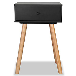 Helloshop26 Table de nuit chevet commode armoire meuble chambre 2 pcs bois de pin massif 40 x 30 x 61 cm noir 1402025 pas cher