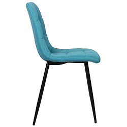 Decoshop26 Lot de 2 chaises de salle à manger en tissu bleu turquoise pieds métal noir mat style moderne CDS101111