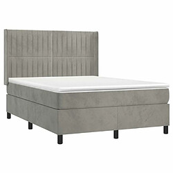 Acheter Maison Chic Lit adulte- Lit + matelas + LED,Sommier à lattes de lit matelas et LED Gris clair 140x200 cm -GKD24694