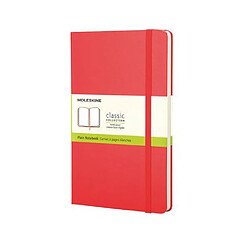 Carnet Moleskine rigide 13 x 21 cm ivoire ligné 240 pages - rouge pas cher