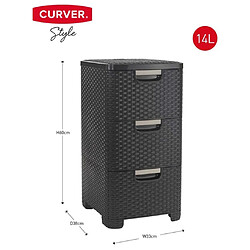 Curver Armoire à tiroirs Style 3x14L Anthracite pas cher