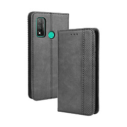 Etui en PU auto-absorbé rétro noir pour votre Huawei P smart 2020/Nova Lite 3 Plus