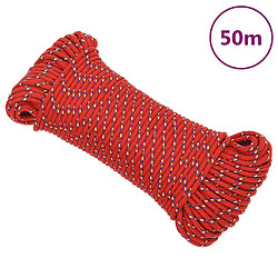 vidaXL Corde de bateau Rouge 3 mm 50 m Polypropylène