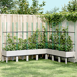 vidaXL Jardinière avec treillis blanc 200x160x142,5 cm PP