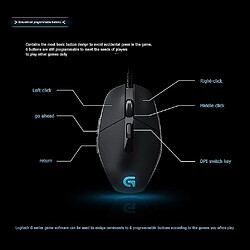 Universal Souris de jeu filaire ergonomique 6 Boutons MICE GAMER