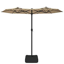 Acheter Maison Chic Parasol Jardin | Parasol à double tête avec LED taupe 316x240 cm - GKD18819