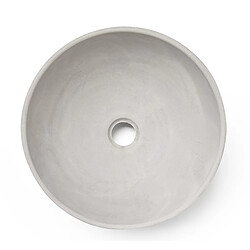 Pegane Vasque à poser / lavabo en ciment coloris gris béton - Diamètre 40 x Hauteur 15 cm