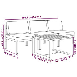 vidaXL Salon de jardin 4 pcs avec coussins Aluminium Anthracite pas cher