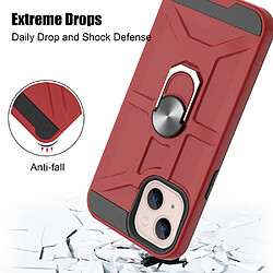 Coque en TPU anti-rayures, amovible, hybride avec béquille rotative rouge pour votre Apple iPhone 13 mini 5.4 pouces