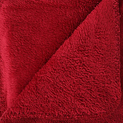 Pegane Plaid, couverture en microfibre coloris rouge -longueur 230 x profondeur 180 x hauteur 1 cm