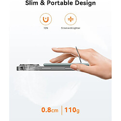 SANAG Batterie Externe Mag-Safe 5000Mah 20W, Batterie Externe Magnetique, Power Bank Charge Rapide Sans Fil Avec Support Pivotant Pliable Compatible Avec Iphone 16/15/14/13/12 Plus/Pro/Pro - Gris