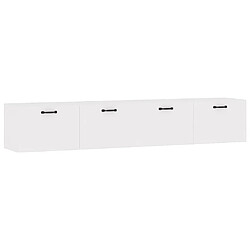 Maison Chic Lot de 2 Armoires murales,Meuble de Rangement,Armoire Suspendue Blanc 100x36,5x35 cm Bois d'ingénierie -MN32965