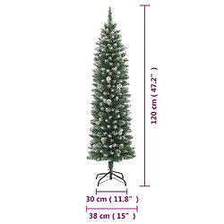 vidaXL Sapin de Noël artificiel mince avec support 120 cm PVC pas cher