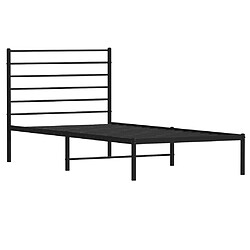 Avis vidaXL Cadre de lit métal sans matelas avec tête de lit noir 90x190 cm