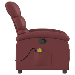 Maison Chic Fauteuil de massage inclinable,Fauteuil luxe de relaxation Rouge bordeaux Similicuir -MN89298 pas cher