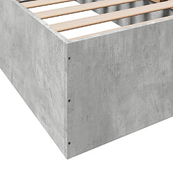 Vidaxl Cadre de lit gris béton 75x190 cm bois d'ingénierie pas cher