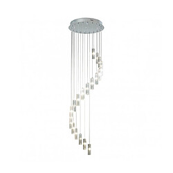 Luminaire Center Suspension Galileo Cristal,chrome poli 20 ampoules 300cm