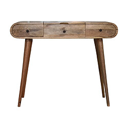 Artisan Furniture Table de nuit en bois massif chêne arrondie, coiffeuse de chambre