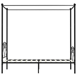 Avis vidaXL Cadre de lit à baldaquin sans matelas noir métal 90x200 cm