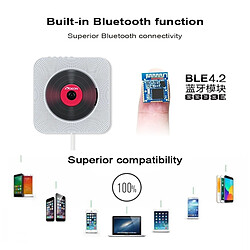 Acheter Wewoo Lecteur CD Bluetooth 4.2 + EDR mural KC-808 avec télécommande, support FM (blanc)