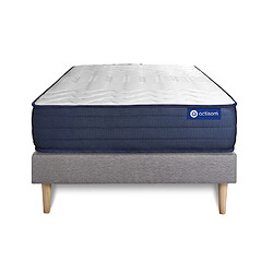 ACTISOM Ensemble matelas ACTILATEX LIFE 120x200 Latex et Mémoire de forme 5zones de confort + sommier KIT gris