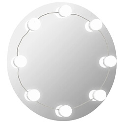 Maison Chic Miroir mural avec lampes LED | Miroir Décoration pour Maison Salle de Bain Rond Verre -GKD12080