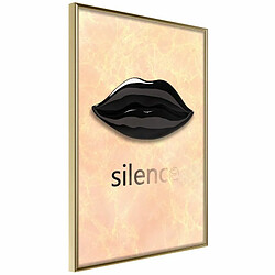 Paris Prix Affiche Murale Encadrée Silent Lips 20 x 30 cm Or