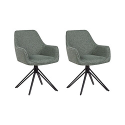 Beliani Lot de 2 chaises JODAR Vert foncé