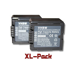 vhbw 2x batterie compatible avec Panasonic HDC-DX1, HDC-HS100, HDC-HS20, HDC-HS200 caméra vidéo (1000mAh, 7,2V, Li-ion) avec puce d'information