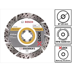 Bosch X-LOCK Disque à tronçonner diamanté 125 x 22,23mm Best for Universal ( 2608615161 )