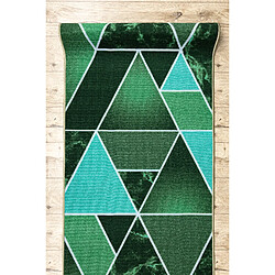 RUGSX Triangles de couloir TRÓJKATY antidérapants, vert gomme 90cm 90x950 cm pas cher