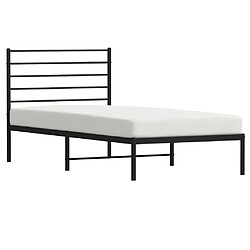 Acheter vidaXL Cadre de lit métal sans matelas avec tête de lit noir 90x200 cm