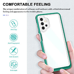 Coque en TPU + acrylique, antichoc hybride vert noirâtre pour votre Samsung Galaxy A32 5G