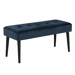 Mes Banc 95x38x45 cm en tissu bleu foncé et métal noir - ANTTON