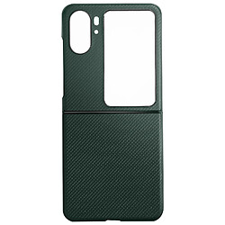 Avizar Coque pour Oppo Find N2 Flip Style carbone Conception 2 parties Vert Foncé