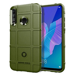 Coque en TPU texture de grille carrée robuste antichoc vert pour votre Huawei Y7P/P40 lite E/Honor 9C