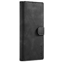 Etui en PU DG.MING style rétro, anti-rayures avec support noir pour votre Samsung Galaxy S22 Ultra 5G