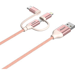 Unitek USB-A - USB-C, microUSB, Lightning 1 m Rose (Y-C4036ARG)