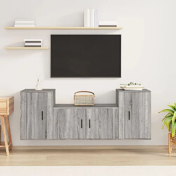 Maison Chic Ensemble de meubles TV 3 pcs pour salon - Sonoma gris Bois d'ingénierie -MN97142