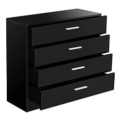 Helloshop26 Commode moderne stylée de salon avec 4 tiroirs meuble de rangement design panneau de particules 67 x 70 x 30 cm noir brillant 03_0005045