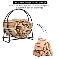 Avis Helloshop26 Porte-bûches rond pour bois de cheminée en acier 76,5 x 36 x 81,5cm structure en forme de a charge 50 kg intérieur/extérieur 20_0005193