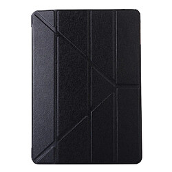 Etui en PU origami façon soie avec support noir pour votre Apple iPad 10.2 (2019)