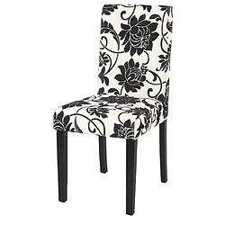 Mendler Lot de 4 chaises de séjour Littau ~ tissu jacquard, pieds foncés