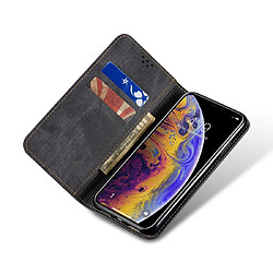 Wewoo Housse Coque Pour iPhone XR Denim Texture Etui en cuir avec rabat horizontal et style décontracté porte-cartes et noir pas cher