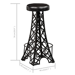 vidaXL Tabourets de bar lot de 2 cuir véritable pas cher