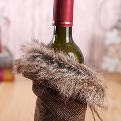 Acheter Wewoo Décorations de Noël Ensemble de vin Bow Bottle Set Hôtel Restaurant Décoration Props SoGray Burlap