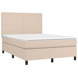 Avis Maison Chic Lit Adulte - Lit simple Lit à sommier tapissier avec matelas moelleux - Meuble de Chambre - Cappuccino 140x200 cm -MN38474