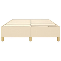 Sommier à lattes,Cadre à lattes de lit pour Adulte Crème 140x190 cm Tissu -MN61566 pas cher