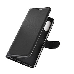 Etui en PU peau de litchi avec support noir pour votre Sony Xperia L4